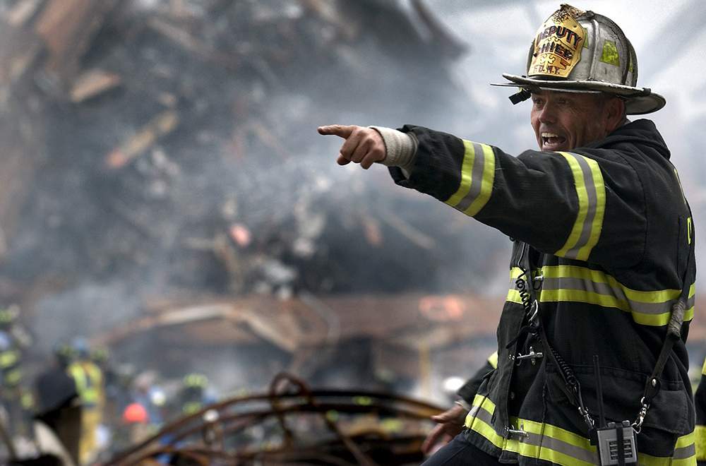 Policeman during a disaster